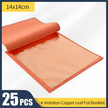 14cm Imitation Gold Leaf #0 Copper Foil Sheet,to Decoration Photo Frame Walls Crafts Furniture 25 sh 2024 - buy cheap