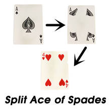 Split Ace Of Spades магические трюки крупным планом улица сцена магический реквизит Иллюзия мерцающий маг ментализм головоломка игрушка Magia Card 2024 - купить недорого