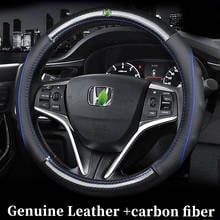 Genuine Leather Steering Wheel Covers for Honda City Grace Fit Jazz Insight Inspire Legend BR-V CR-V Vezel HR-V Stepwgn Stream 2024 - buy cheap