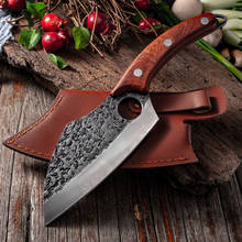 Kitchen Knives for Bone and Meat Handmade Boning Chef Knife Butcher Cleaver Home Cooking Knives Sheath 2024 - buy cheap