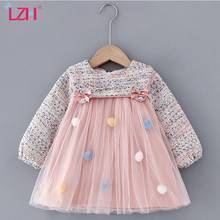 LZH 2020 новое осенне-зимнее детское вечернее платье для маленьких девочек Детские платья принцессы с длинными рукавами для девочек, повседневная одежда От 1 до 5 лет 2024 - купить недорого