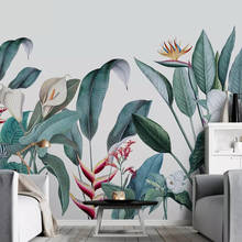 Milofi custom 3D wallpaper mural Nordic hand painted tropical plants flowers and birds background wall decoration painting wallp 2024 - buy cheap