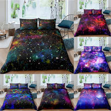 Galaxy Duvet Cover Queen king size Colorful Starry Bedding Set Outer Space Comforter Cover Sky Light Printed kids boy Bedspread 2024 - buy cheap