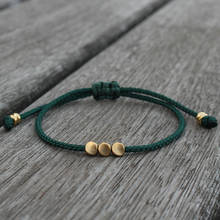 Moda simples ajustável amizade pulseiras artesanal tibetano grânulo de cobre sorte corda pulseira & bangles para mulher jóias masculinas 2024 - compre barato