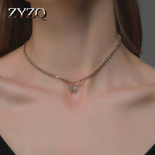 Роскошное ожерелье ZYZQ с подвеской-бабочкой для женщин, повседневная одежда, модное женское украшение, инкрустированное фианитами, изысканное ожерелье, подарки 2024 - купить недорого