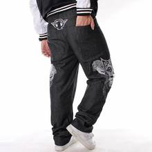 Jeans masculino listrado, estampado estilo hip-hop, lançamento 2021, hip-hop, bordado, caveira, chegada de laptop, skateboard 46 2024 - compre barato