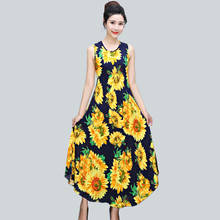 Vestido largo femenino de verano con estampado Floral, traje largo Vintage sin mangas para playa, disponible en 10 colores 2024 - compra barato