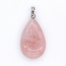 Trendy-beads Popular Silver Plated Original Rose Pink Quartz Water Drop Modern Pendant Charm Jewelry 2024 - buy cheap