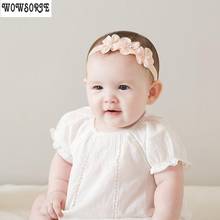 Корейский детский Искусственный Жемчужный ленточный ободок для девочек эластичный аксессуар для волос для новорожденных 2024 - купить недорого