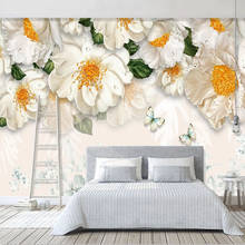 Custom 3D Mural Wallpaper Modern Simple Yellow Flowers Oil Painting Fresco Living Room TV Sofa Bedroom Wall Papers 3D Home Decor 2024 - buy cheap