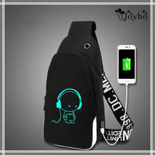 Небольшая сумка через плечо с usb-зарядкой для женщин, сумка-мессенджер с защитой от кражи, светящаяся Мужская нагрудная Сумка-слинг, водонепроницаемая Дорожная сумка на плечо 2024 - купить недорого