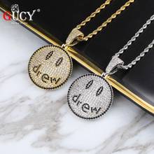 GUCY Smiling Face Necklace & Pendant With 4mm Tennis Chain Gold Silver Color Cubic Zircon Men's Women Hip Hop Jewelry Gift 2024 - buy cheap