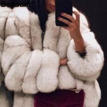 BeAvant модное толстое пальто из искусственного меха женское роскошное осенне-зимнее женское теплое пальто уличная одежда размера плюс 5XL Женская меховая куртка 2024 - купить недорого