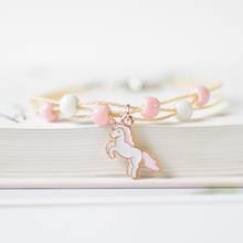 Cute Unicorn Pendants Charm Bracelet For Women Girls Simple Ceramic Beads Bracelets Friendship Jewelry 2024 - buy cheap