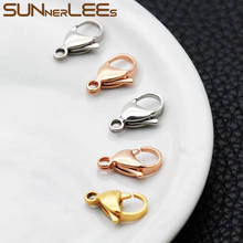 20pcs/lot SUNNERLEES Stainless Steel Lobster Clasps 10~20mm Silver Gold Rose Color For DIY Jewelry Making Necklace Bracelet LC01 2024 - buy cheap