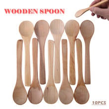 Juego de cucharas pequeñas de madera de 13cm, 10 piezas, cuchara agitadora para leche, café, miel, té, sopa, vajilla, cuchara agitadora, palo agitador, juegos de accesorios de cocina 2024 - compra barato