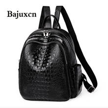 Famosa marca de luxo mochila 2022 novas senhoras alta qualidade crocodilo padrão preto saco couro alta qualidade juventude mulher mochila 2024 - compre barato