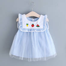 40# Toddler Kid Dress Baby Girl Fruit Embroidery Tulle Tutu Sleeveless Round Neck Princess Dress Summer Dress Outfits Vestidos 2024 - buy cheap