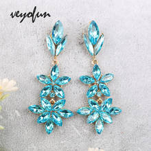 Veyofun Elegant Crystal Drop Earrings Luxury High-quality Bride Dangle Earrings Fashion Jewelry for Women New 2024 - buy cheap