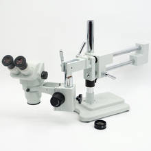 FYSCOPE-6,7x-90X Soporte de doble brazo BINOCULAR, microscopio con ZOOM estéreo y 144 Uds LED 2024 - compra barato