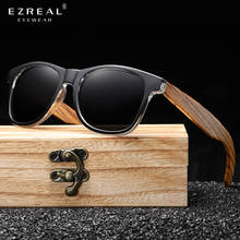 Ezreal óculos de sol de madeira natural homem polarizado moda óculos de sol zebra madeira oculos de sol masculino 2024 - compre barato