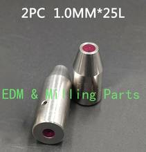 Perforadora CNC EDM de 2 piezas, pieza de taladro de corte de alambre rubí, guía eléctrica OD 1,0 MM * 25MM para perforación de molino 2024 - compra barato