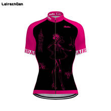 Lairschvestido camisa feminina de manga curta, mais recente, ciclismo, mtb, bmx, bicicleta de estrada, roupa de pilotar, rosa, camiseta esportiva 2024 - compre barato