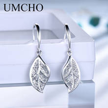 UMCHO-pendientes de plata de ley 925 con forma de hoja, joyería elegante y romántica, a la moda 2024 - compra barato