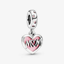 Authentic 925 Sterling Silver Beads Charm Mum Script Heart Dangle Charm Fit Pandora  Bracelet Bangle Women DIY Jewelry 2024 - buy cheap