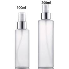 100/200ml Empty Refillable Plastic Spray Bottle Scrub Frosted Fine Mist Perfume Aluminum Atomizer Cosmetic Container Portable 2024 - buy cheap