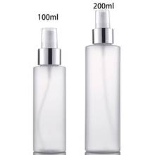 Spray de plástico vazio recarregável, spray de alumínio com névoa fina fosca, recipiente portátil para cosméticos atomizador, 100/200ml 2024 - compre barato