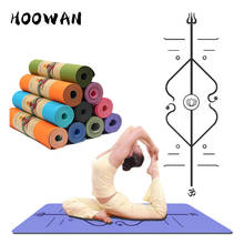 183*61cm Yoga Mat with Position Line 6mm Exercise Mat for Fitness Anti Slip TPE Massage Pad 2024 - buy cheap