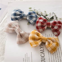 New Cute Children Hairpins Bowknot Plaid Headwear Hair Clip Girls Cotton Handmade Barrettes Korea Hair Accessories For Kids Baby 2024 - buy cheap