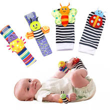 Cartoon Plush Socks Wrist Strap Rattles Baby Toys 0-12 Months Newborn Infant Kids Animal Sock Foot Finder Toy Gift Soft Rattle 2024 - buy cheap