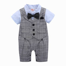 Newborn Baby Boy Rompers Formal Gentleman Style for New Born Cotton Clothing One-pieces Suit Baby Jumpsuit 0-24M 2024 - buy cheap
