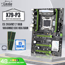 JINGSHA X79P3 LGA2011 placa base conjunto Quad canales con Xeon E5 2650 V2 CPU Octa núcleo de procesador y 2*8GB 1866MHZ ECC REG RAM 2024 - compra barato