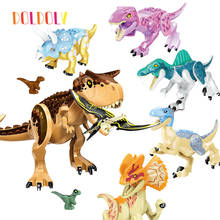 Doldoly-dinossauro jurássico, indominus rex, velociraptor, triceratops, figuras de ação, parque mundial, brinquedos para crianças 2024 - compre barato