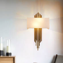 Lámpara de pared moderna para escaleras, luces Led de pared de lujo para decoración del Hogar, baño/dormitorio, lámpara de decoración de tela 2024 - compra barato