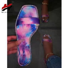 NAN JIU MOUNTAIN 2020 Flat Women Sandals Summer Slippers Handmade Rhinestone Sandals Beach Slippers Women Shoes Casual Shoes 2024 - buy cheap