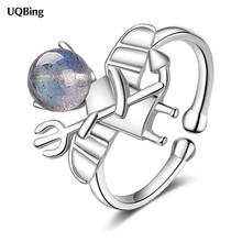 Elegant Luxury Silver Color Little Evil Moon Stone Rings For Women Engagement Jewelry 2024 - buy cheap