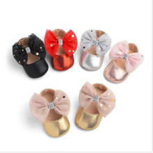 Lovely Bowknot Baby Shoes Infants PU First Walkers Soft Sole Infants Crib Shoes Newborn Girls Princess Shoes 2024 - buy cheap