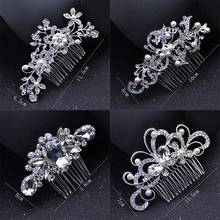 Fashion Rhinestone Flower Leaf Bridal Hair Comb for Girls Crystal Hair Ornaments Jewelry Wedding Hair Accessories 2024 - buy cheap
