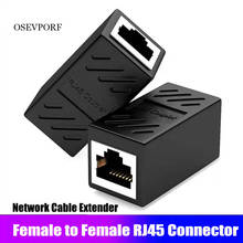 Conector de cabo de rede rj45, extensor de cabo de rede para adaptador ethernet fêmea para fêmea cat7 6 2024 - compre barato