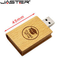 JASTER LOGO personalizado estilo libro de madera de arce USB lápiz de memoria 4GB 16GB 32GB 64GB Pendrive USB 2,0 disco flash (logotipo personalizado gratis) 2024 - compra barato