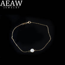 AEAW-pulsera de diamantes de moissanita cultivada en laboratorio para mujer, oro blanco sólido de 14K, 6,5mm, 1,0 CT, joyería fina de estilo moderno 2024 - compra barato