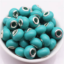 10Pcs Solid Color Big Hole European Beads Plastic Resin Murano Spacer Beads Charms fit Pandora Bracelet for Jewelry Making Women 2024 - buy cheap