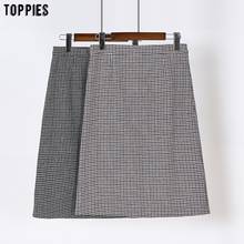 Toppies 2021 Autumn Plaid Skirts Knee Length Skirts Women Front  Split High Waist Streetwear 2024 - buy cheap