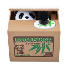 Caja de monedas con diseño de panda para niños, alcancía automática con forma de gato para robar monedas, regalo de cumpleaños 2024 - compra barato