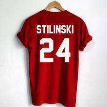 Stilinski-Camiseta de manga corta con estampado de 24 letras para mujer, ropa Harajuku Kawaii roja, Tops de talla grande, camisetas de lobo adolescente para mujer Gai 2024 - compra barato