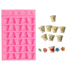 1pc 3d pasta de açúcar diy cozinha ferramentas de bolo de cozimento vaso de flores letras alfabeto molde de silicone chocolate doces pasta de açúcar cupcake 2024 - compre barato